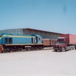 Uzbek Railways TEM2 loco at Hayratan (photo: David Brice)