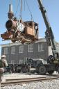 Crane lifts Afghan loco