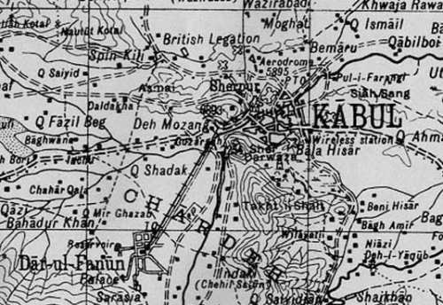 [Map showing Kabul to Darulaman tramway]