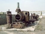 Steam locomotives in the Kabul museum during 2004.