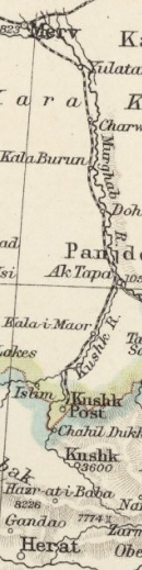 1909 map of Merv to Kushka railway