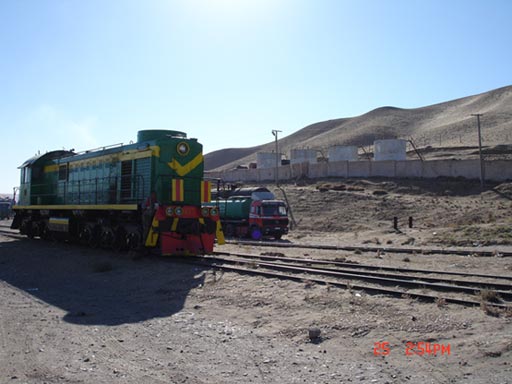 Turkmen Railways locomotive at Towraghondi