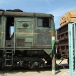 Train at the Afghanistan - Turkmenistan border 