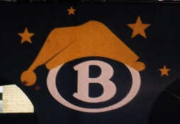 [Belgian National Railways logo with nightcap]