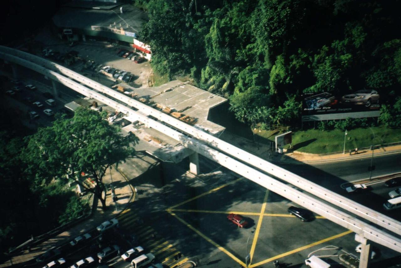 [Monorail under construction at Bukit Nanas]