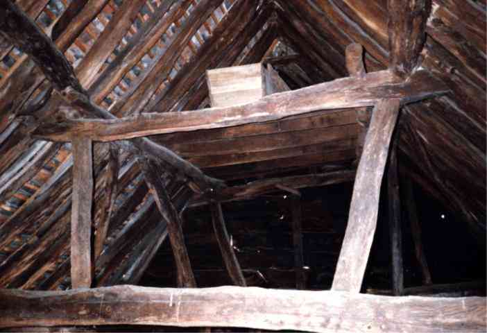 [Henry Trigg's coffin in the roof]